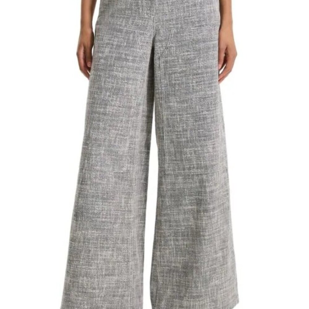 Theory Women's Heathered Wide-Leg Pant - Black Multi - Size 14, MSRP: 395$